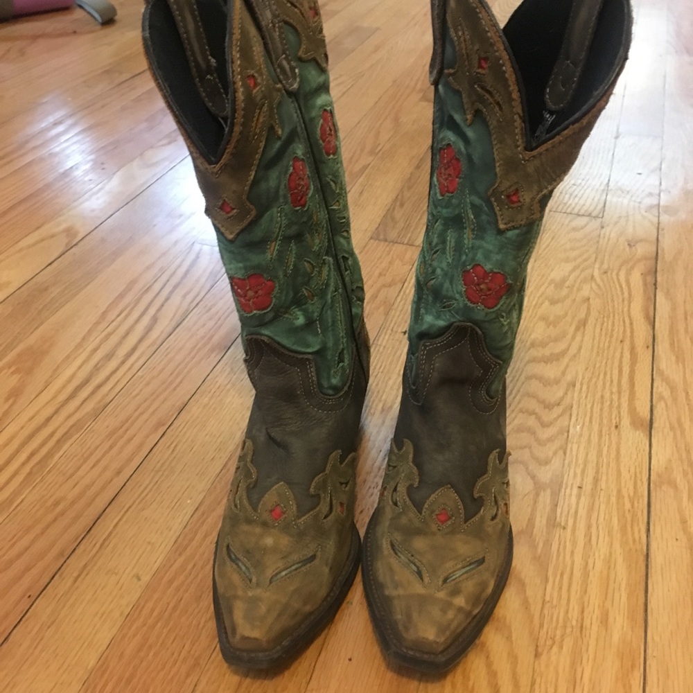 Laredo boots size 7. Teal, red, brown. Worn once!